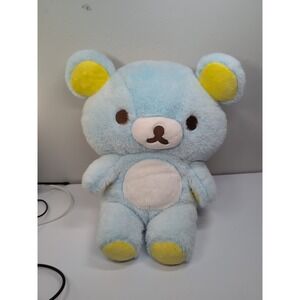 San-x Rilakkuma Bear Plush Blue& Yellow Stuffed Toy 16"Sanrio